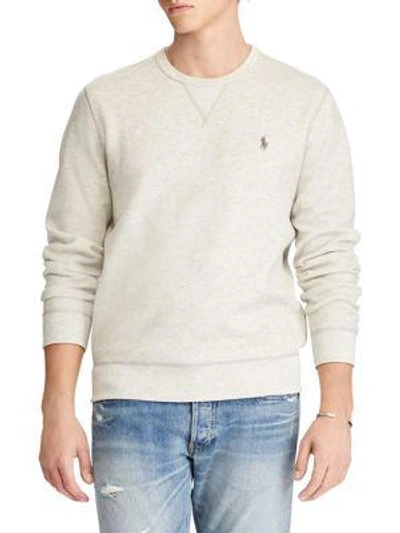 Shop Polo Ralph Lauren Double-knit Sweatshirt In Heather Nevis