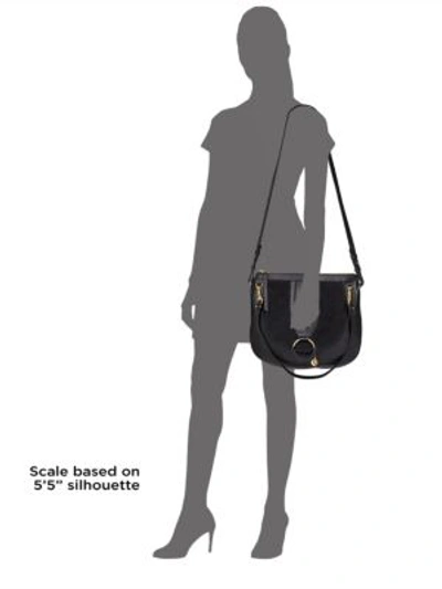 Shop See By Chloé Hana Large Leather Saddle Bag In Black