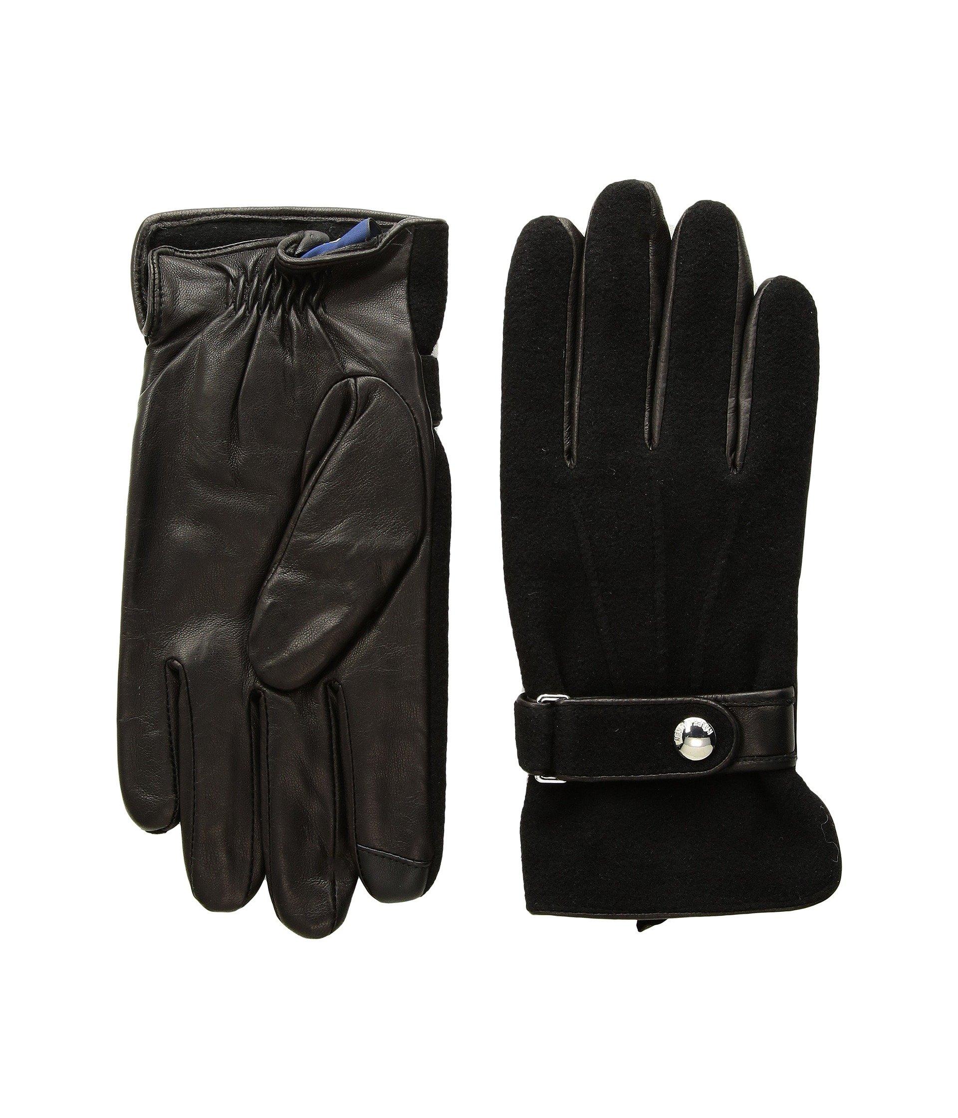 ralph lauren black leather gloves