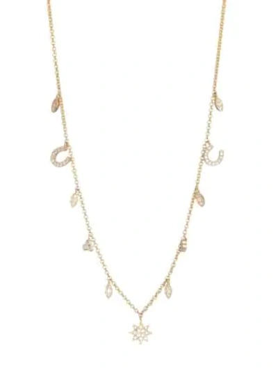 Shop Devon Woodhill Good Feelings Diamond & Gold Charm Necklace