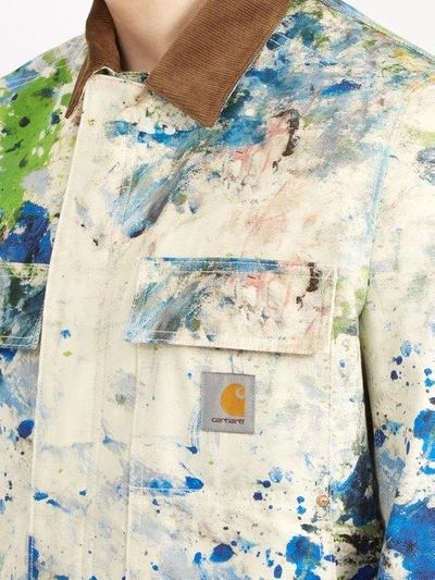 Junya Watanabe X Carhartt Paint-splashed Duck-cotton Jacket In Multi |  ModeSens