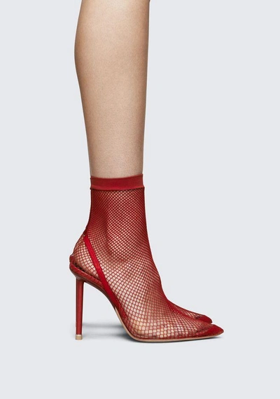 Shop Alexander Wang Caden Fishnet Heel In Red