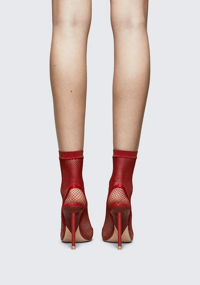 Shop Alexander Wang Caden Fishnet Heel In Red