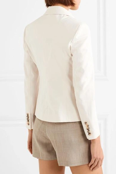 Shop Isabel Marant Double-breasted Cotton-blend Blazer In Ecru