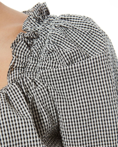 Shop Loveshackfancy Greta Cropped Puff-sleeved Top