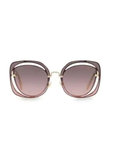 Shop Miu Miu Women's 64mm Mirrored Round Sunglasses In Pink