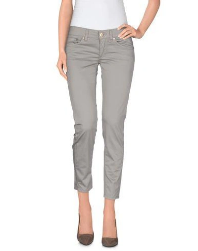 Shop Dondup Cropped Pants In Khaki