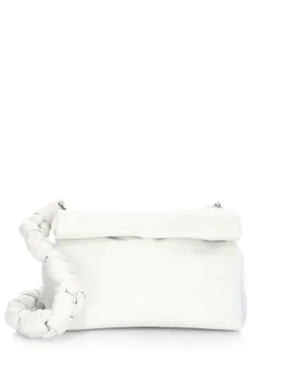 Shop Michael Michael Kors Kiki Leather Shoulder Bag In Optic White