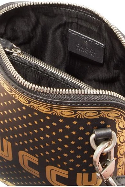 Shop Gucci Printed Leather Shoulder Bag