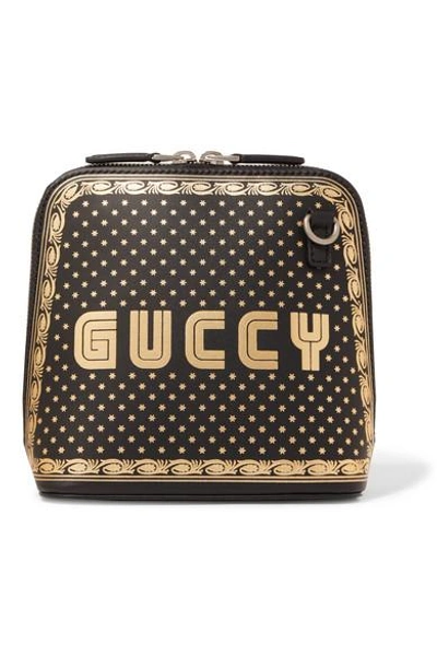 Shop Gucci Printed Leather Shoulder Bag