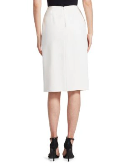 Shop Ralph Lauren Alain Front Stripe Pencil Skirt In Linen White