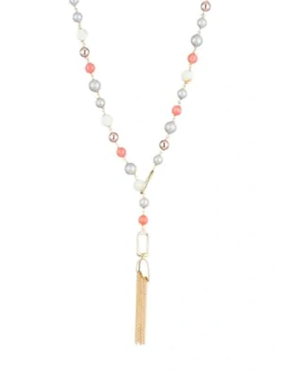 Shop Alexis Bittar 10k Gold Beaded Lariat Necklace In Yellow Gold