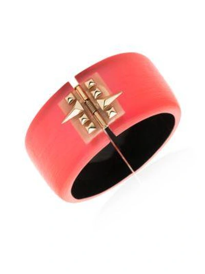 Shop Alexis Bittar 10k Gold Hinge Bracelet In Coral