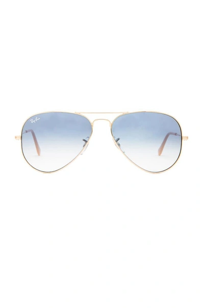 Shop Ray Ban Aviator In Arista And Gradient Light Blue