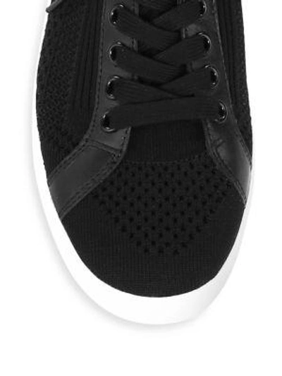 Shop Ash Nolita Leather-knit Sneakers In Black White