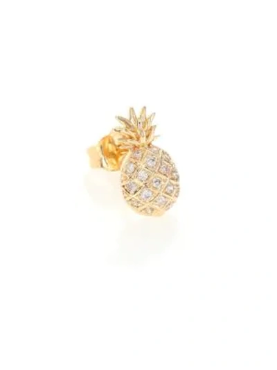 Shop Sydney Evan Women's Diamond & 14k Yellow Gold Pineapple Single Stud Earring