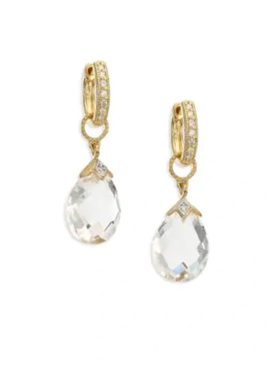 Shop Jude Frances Lisse White Topaz & 18k Yellow Gold Pear Briolette Earring Charms