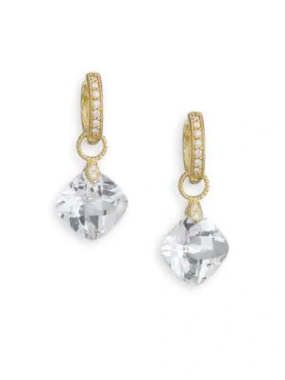 Shop Jude Frances Classic White Topaz, Diamond & 18k Yellow Gold Cushion Earring Charms