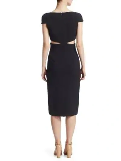 Shop Cinq À Sept Greta Cutout Midi Dress In Black