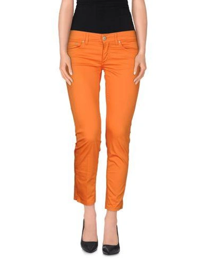Shop Dondup Cropped Pants & Culottes In Orange