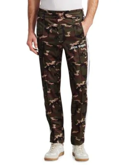 Shop Palm Angels Camouflage Track Trousers In Camo White