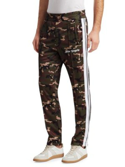 Shop Palm Angels Camouflage Track Trousers In Camo White