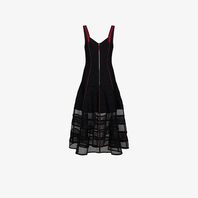 Shop Alexander Mcqueen Silk Organza Skirt Dress In Black