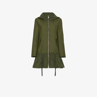 Shop Moncler Alne Frill Hooded Jacket In Green