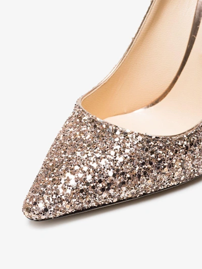 Shop Jimmy Choo Ballet Pink Metallic Romy 100 Pumps