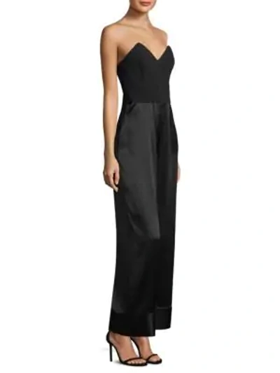 Shop Fleur Du Mal Strapless Corset Jumpsuit In Black