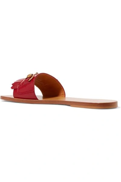 Shop Gucci Horsebit-detailed Leather Slides In Red