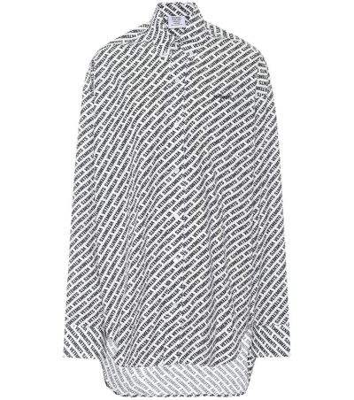 Vetements Monogram Oversized Cotton Shirt In Black | ModeSens