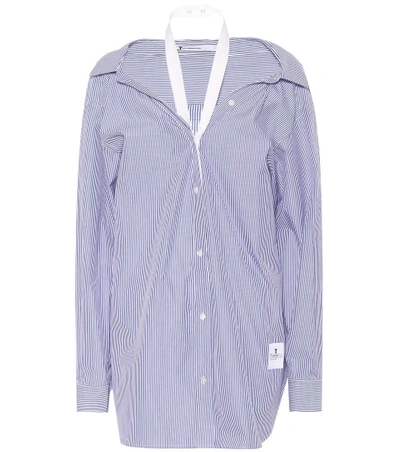 Shop Alexander Wang T Striped Cotton Poplin Shirt