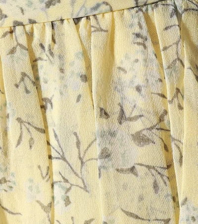 Shop Ulla Johnson Marilyn Floral-printed Silk Skirt In Yellow
