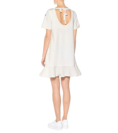 Shop Moncler Cotton Minidress In White