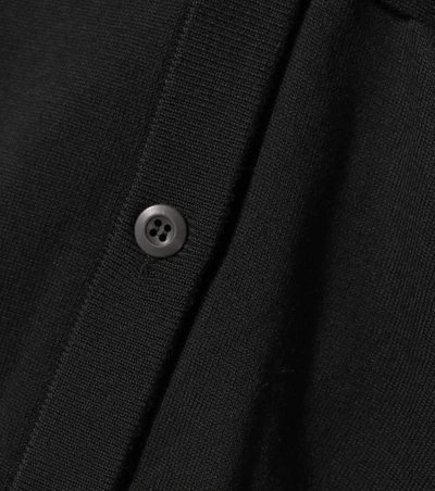 Shop Prada Feather-trimmed Wool Cardigan In Black