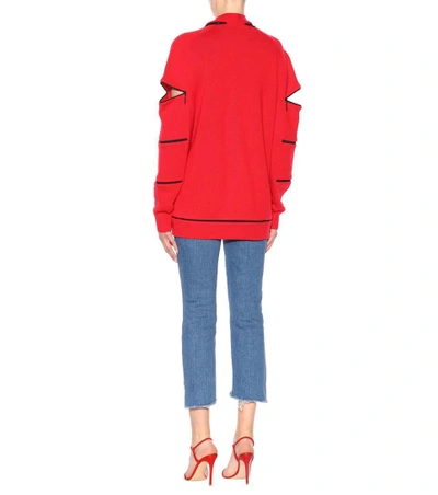Shop Christopher Kane Zip Cashmere Cardigan In Red