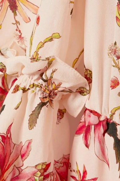 Shop Rachel Zoe Grace Floral-print Cutout Silk-georgette Playsuit In Pastel Pink