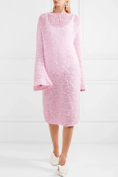 Shop Christopher Kane Open-knit Midi Dress