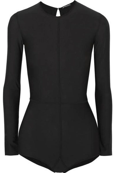 Shop Ann Demeulemeester Open-back Stretch-jersey Bodysuit In Black