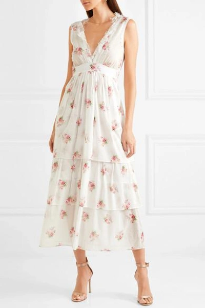 Shop Brock Collection Dale Lace-trimmed Floral-print Cotton-voile Dress In White