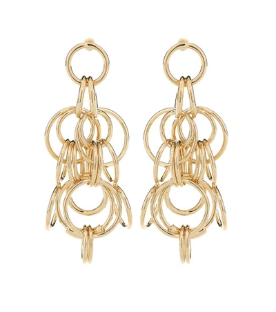 Shop Chloé Drop Hoop Earrings In Gold