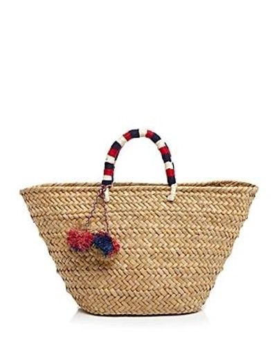 Shop Kayu St. Tropez Straw Tote In Natural/red/white/navy