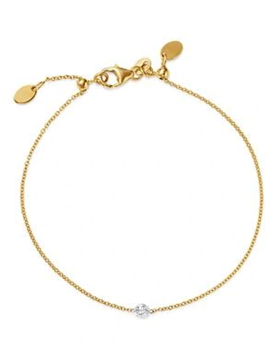 Shop Aerodiamonds 18k Yellow Gold Solo Diamond Bracelet In White/gold
