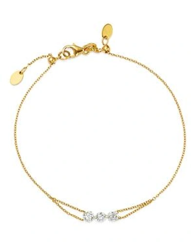 Shop Aerodiamonds 18k Yellow Gold Trio Diamond Bracelet In White/gold