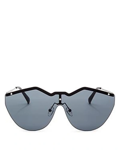 Shop Le Specs Women's Noir De Vie Shield Sunglasses, 143mm In Matte Black/smoke