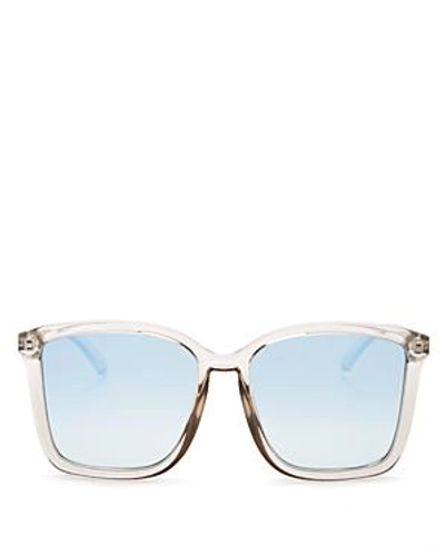 Shop Le Specs Women's It Aint Baroque Oversized Mirrored Square Sunglasses, 60mm In Shadow/blue Gradient