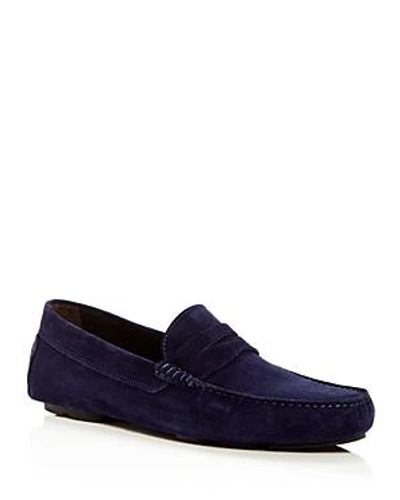 Shop To Boot New York Men's Mitchum Suede Penny Loafer Drivers In Marine (nrf 408)