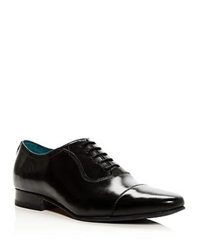 Shop Ted Baker Men's Karney Leather Cap Toe Oxfords In Black