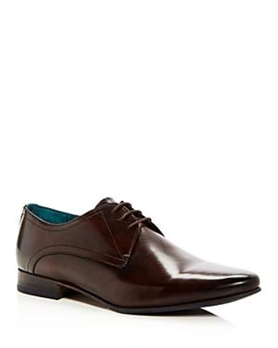 Shop Ted Baker Men's Bhartli Leather Plain Toe Oxfords In Brown